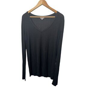 Splendid Ribbed V-Neck Long Sleeve Top – Size Large